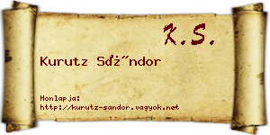 Kurutz Sándor névjegykártya