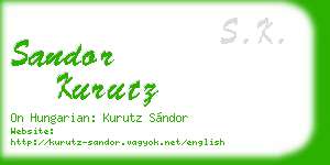 sandor kurutz business card